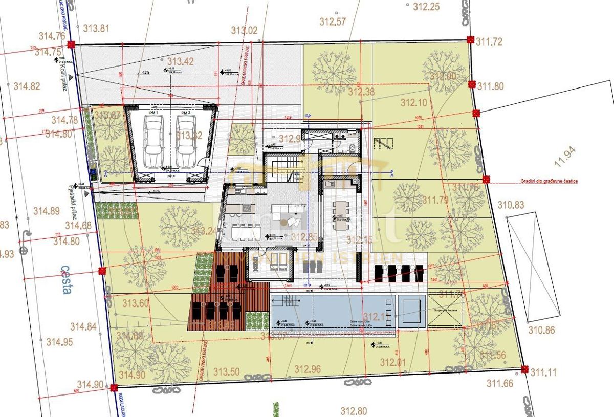 Terreno con permesso di costruzione a Tinjan
